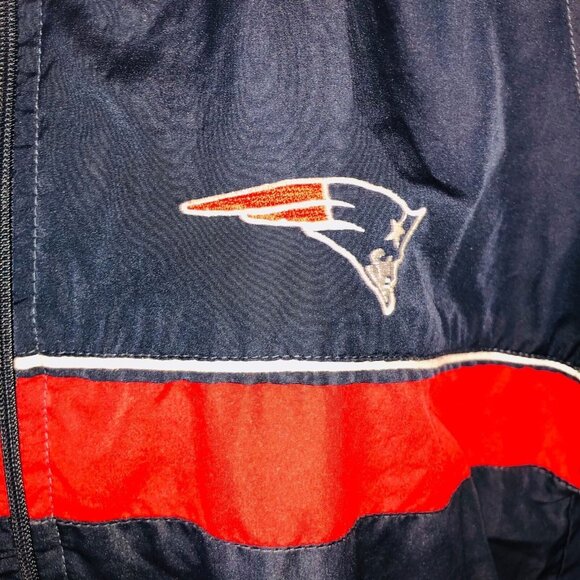 NFL New England Patriots Boys Size L Jacket Navy Blue Windbreaker - Picture 3 of 9